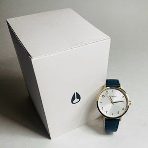Nixon Arrow Leather 38 MM Gold Blue